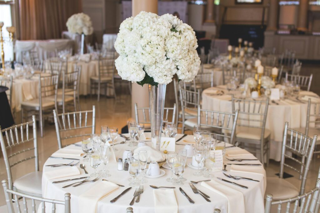 tables with flower decors